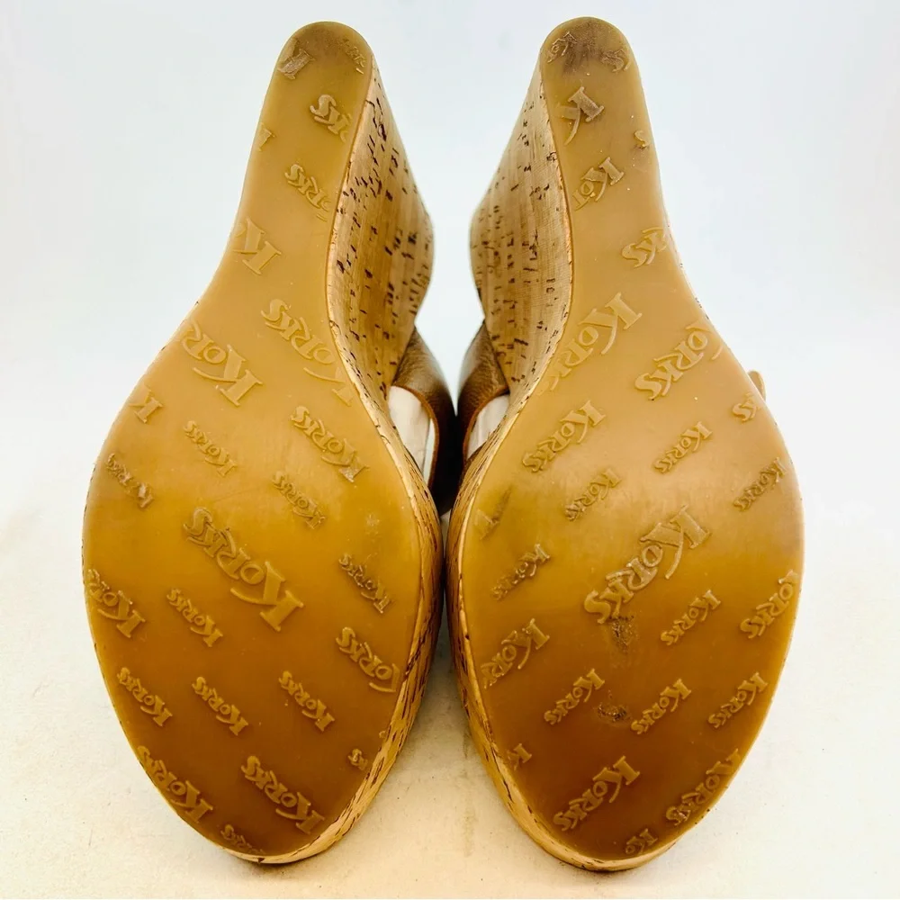 Korks Kork-Ease Metallic Rose Gold Leather Holly Platform Wedges, size 9 40.5 - Picture 11 of 13